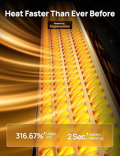 Miniatura 3 de Dreo Ventilador calefactor, calentadores eléctricos de 42 pulgadas para uso en interiores con termostato, 5 niveles de calor y 12 niveles de