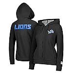 Ultra Game NFL Official Women\'s Full Zip Super Soft Sherpa Hoodie Sweatshirt Jacket - Warm Fleece Blend, Detroit Lions, Team Color Updated, Small