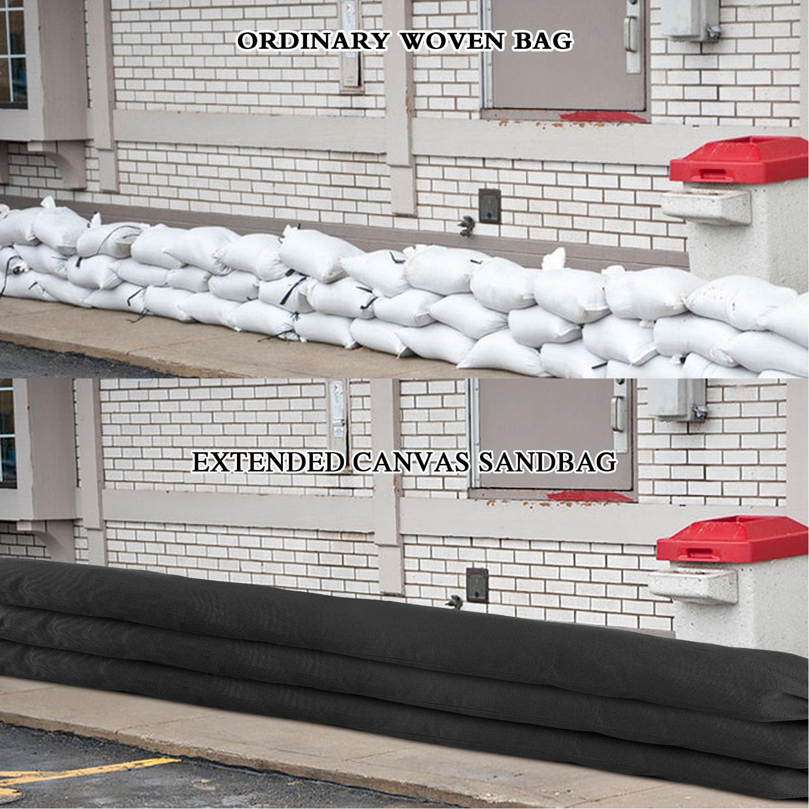 2 szt. Bariery Przeciwpowodziowe Aktywowane wodą do Drzwi Domowych Piwnica garaż 20X150 Cm Podwójna Ochrona Pochłaniające wodę Torby Odporne na powódź Chłonna żywica Ogród Ekran