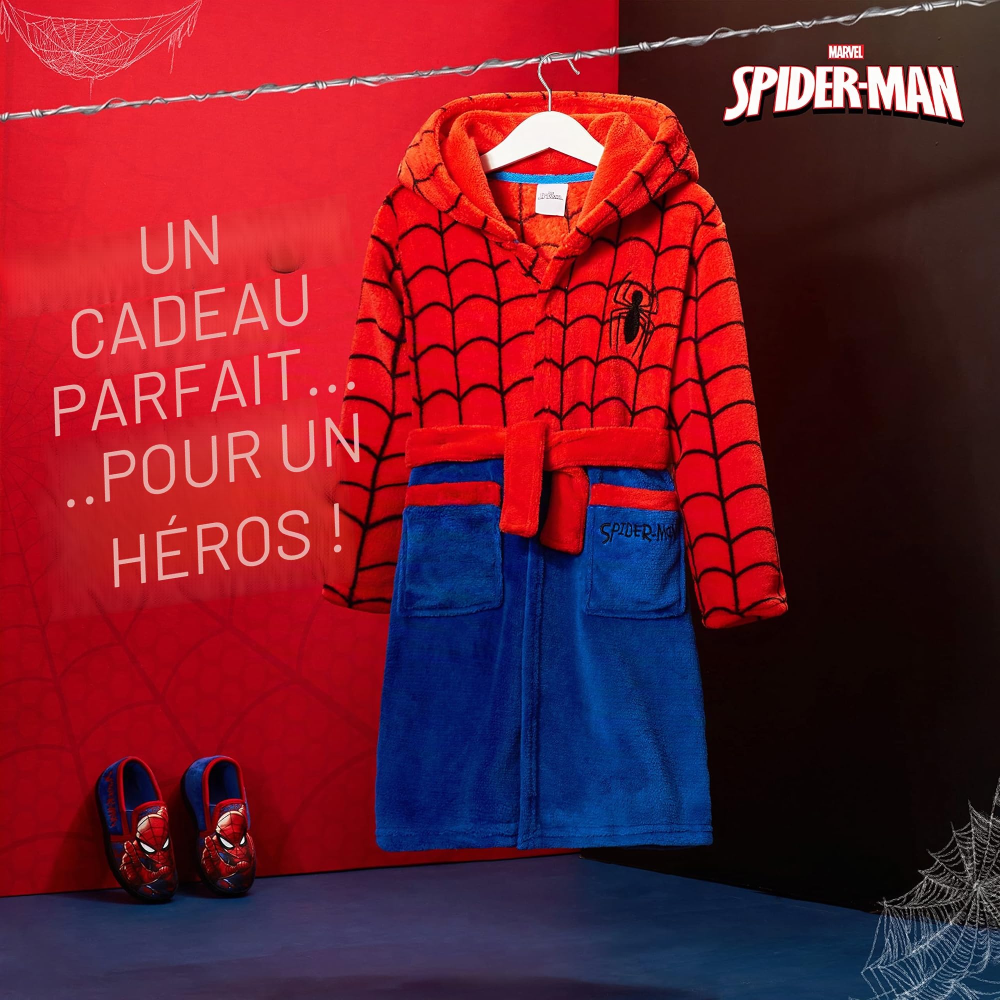 Marvel Robe de Chambre Enfant Garçon Spiderman - Peignoir Enfant Polaire