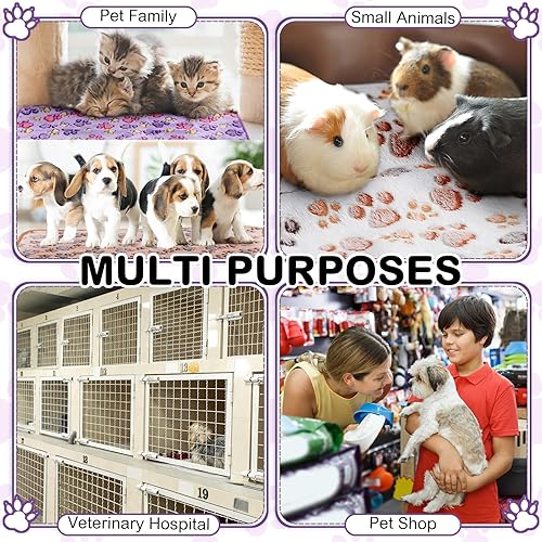 Miniatura 3 de 20 piezas de manta de forro polar PET pequeña, lavable, impermeable, ropa de cama para animales pequeños, cobayas, cachorros, perros, gatos,