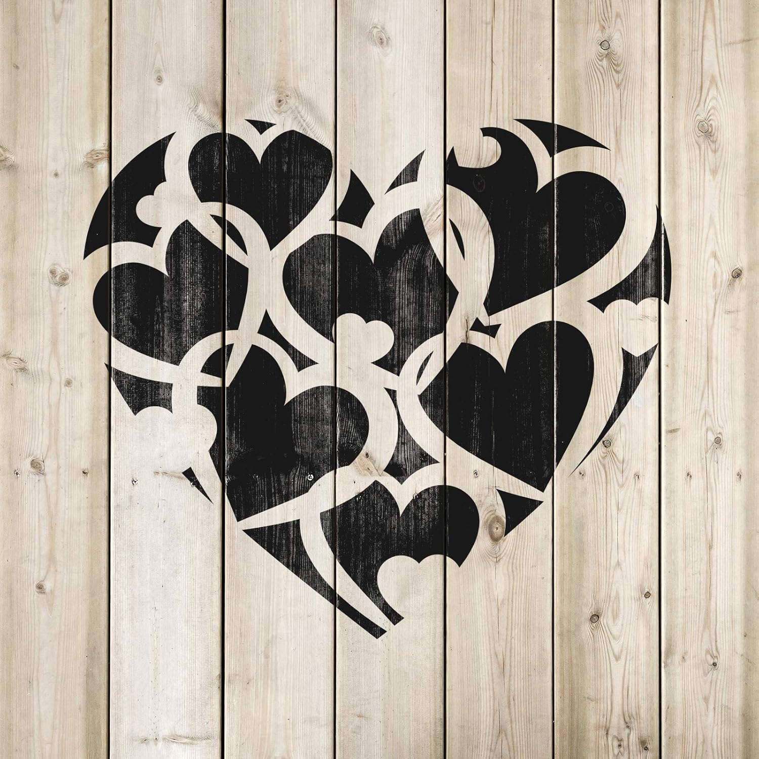 Pattern Heart Stencil - Card Making Stencil, Scrapbooking Stencil, Shapes Stencil, Stencil of Love, Pattern Heart
