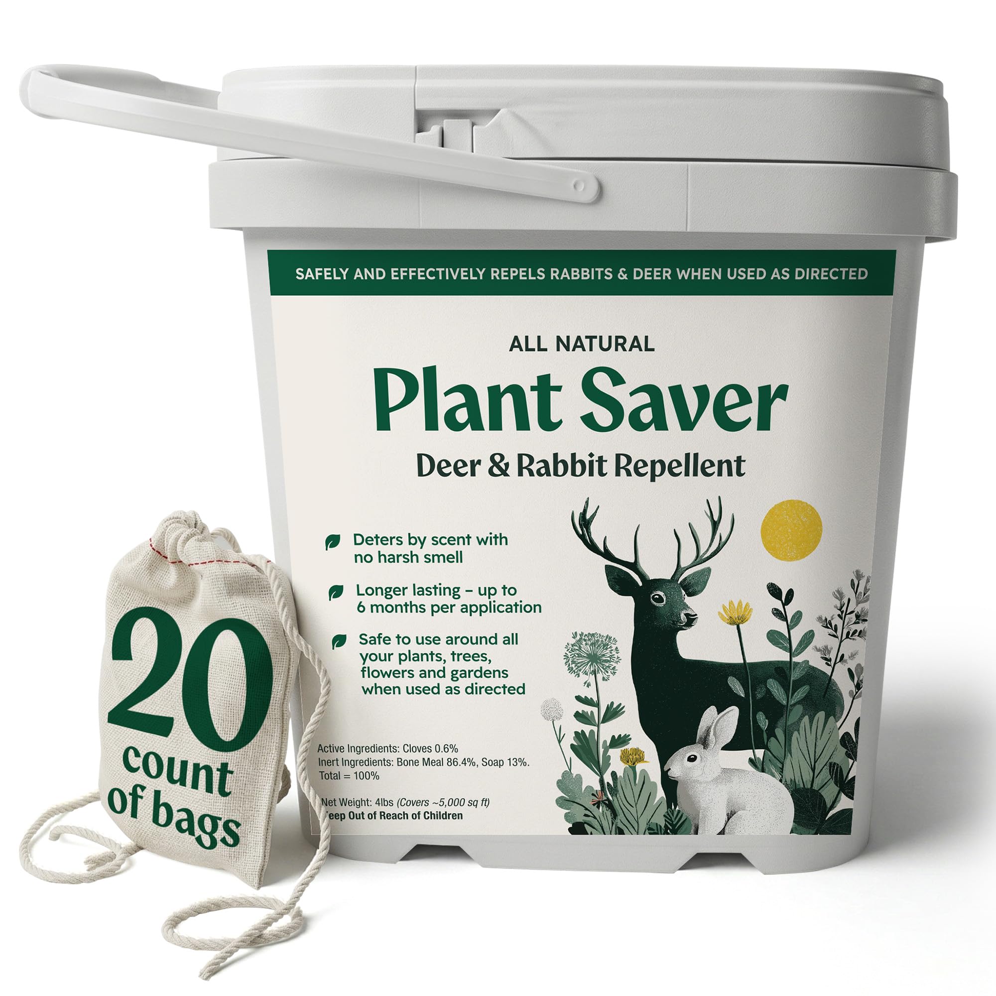 Plant Saver Deer Rabbit Repellent 4 lbs Hanging Bags
