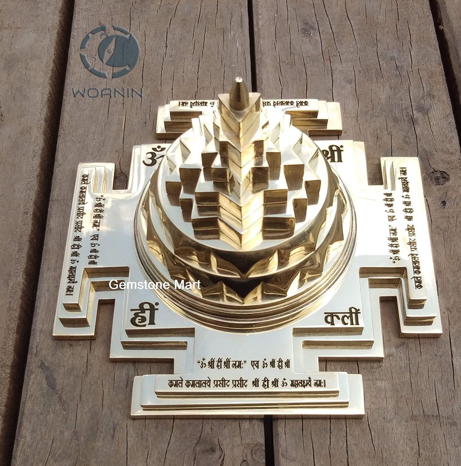 WOANIN Meru Shree Yantra/Shree Yantra Shri Yantra with Shree Yantra Mantra Size 3 inch