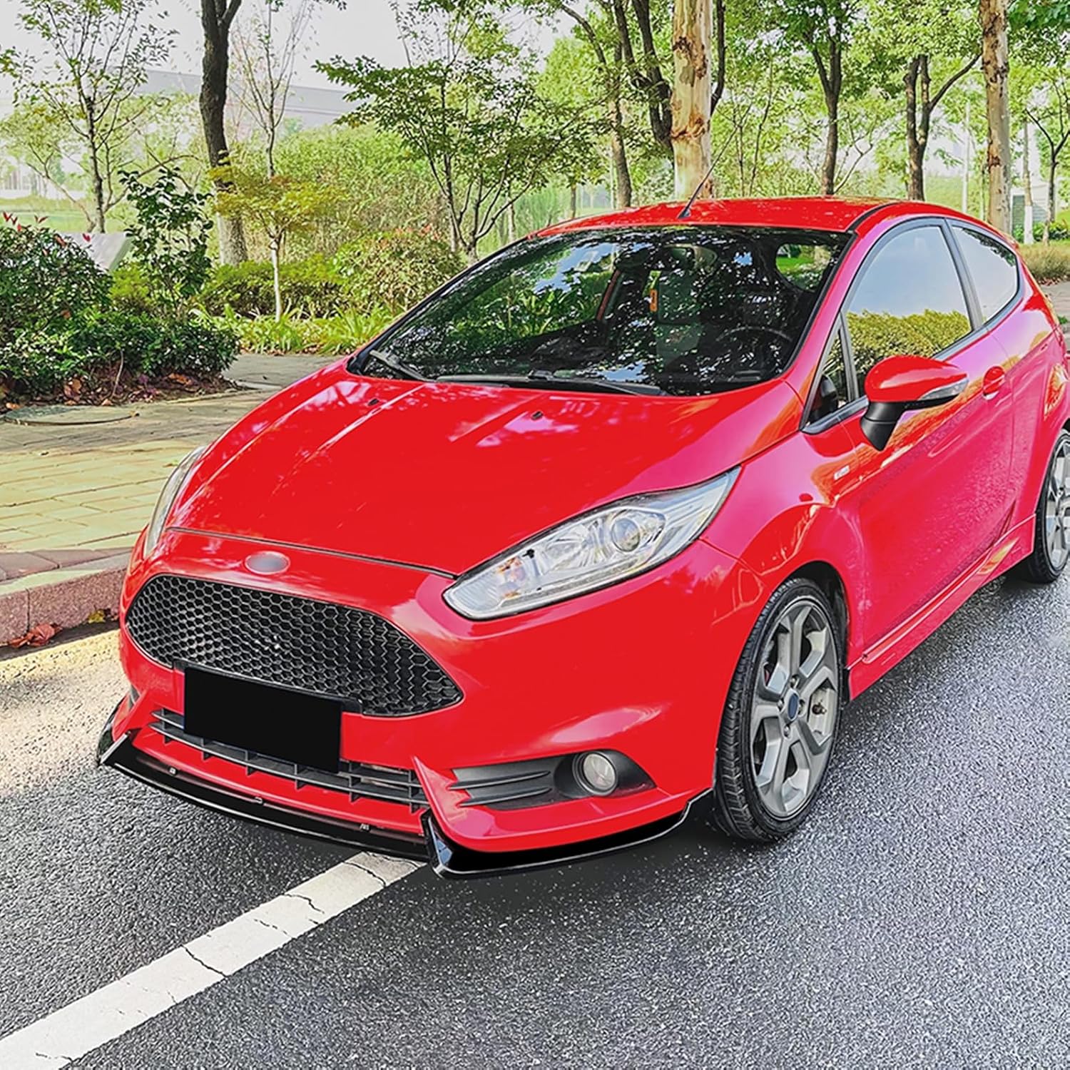 Black Front Bumper Spoiler Splitter Lip Kit for Ford Fiesta ST MK6 2012-2017