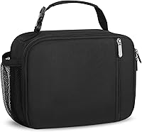 esouler Insulated Kids Lunch Box Bag - Durable School Lunchbox with Water Bottle Holder for Boys & Girls, Black, Keeps Food Fresh 4-6 Hours