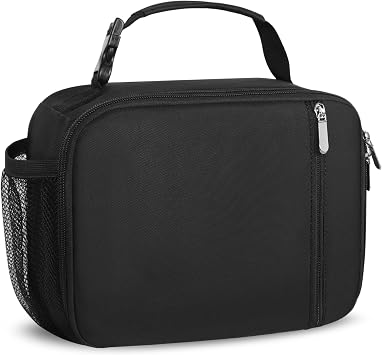 esouler Lunch Box Kids Insulated Lunch Bag for Boys & Girls Durable Children Lunchbox for School with Water Bottle Holder-Black