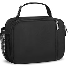 esouler Lunch Box Kids Insulated Lunch Bag for Boys &amp; Girls Durable Children Lunchbox for School with Water Bottle Holder-Black