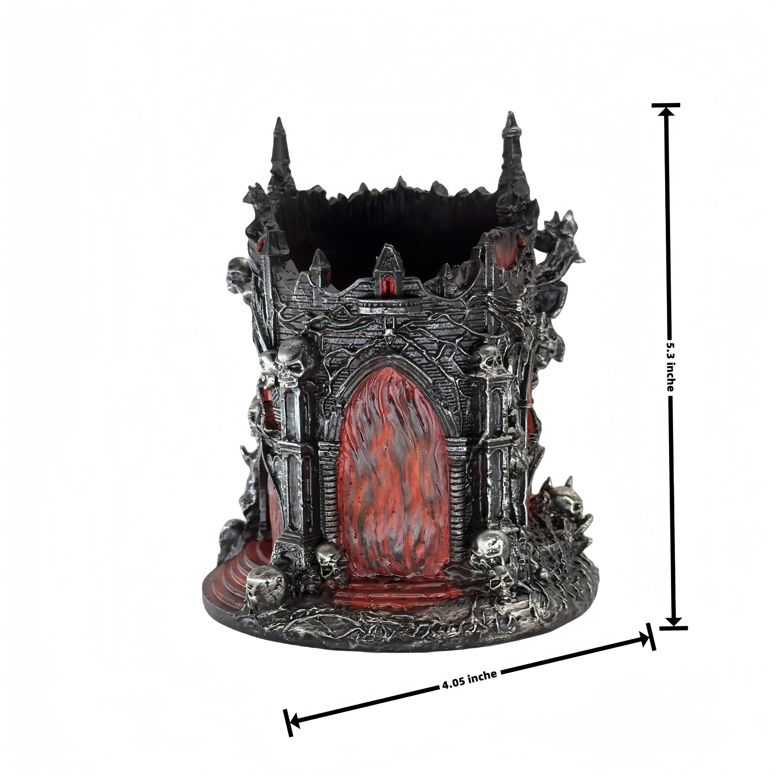 LOOYAR Dante's Inferno - Soporte para bolígrafo de resina para acuario, decoración de oficina con temática medieval