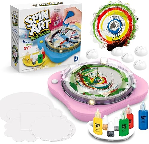 Chilpals Kit de máquina de arte giratorio para niños, juego de regalos de artes y manualidades para niños y niñas de 4 a 8 años, juguetes de pintura