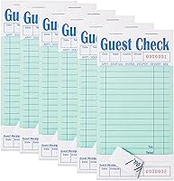 ZPARIK 6-Pack Guest Check Books for Servers - 300 Sheets Waiter Notepads, Restaurant Order Pads with Perfs & Serial Numbers