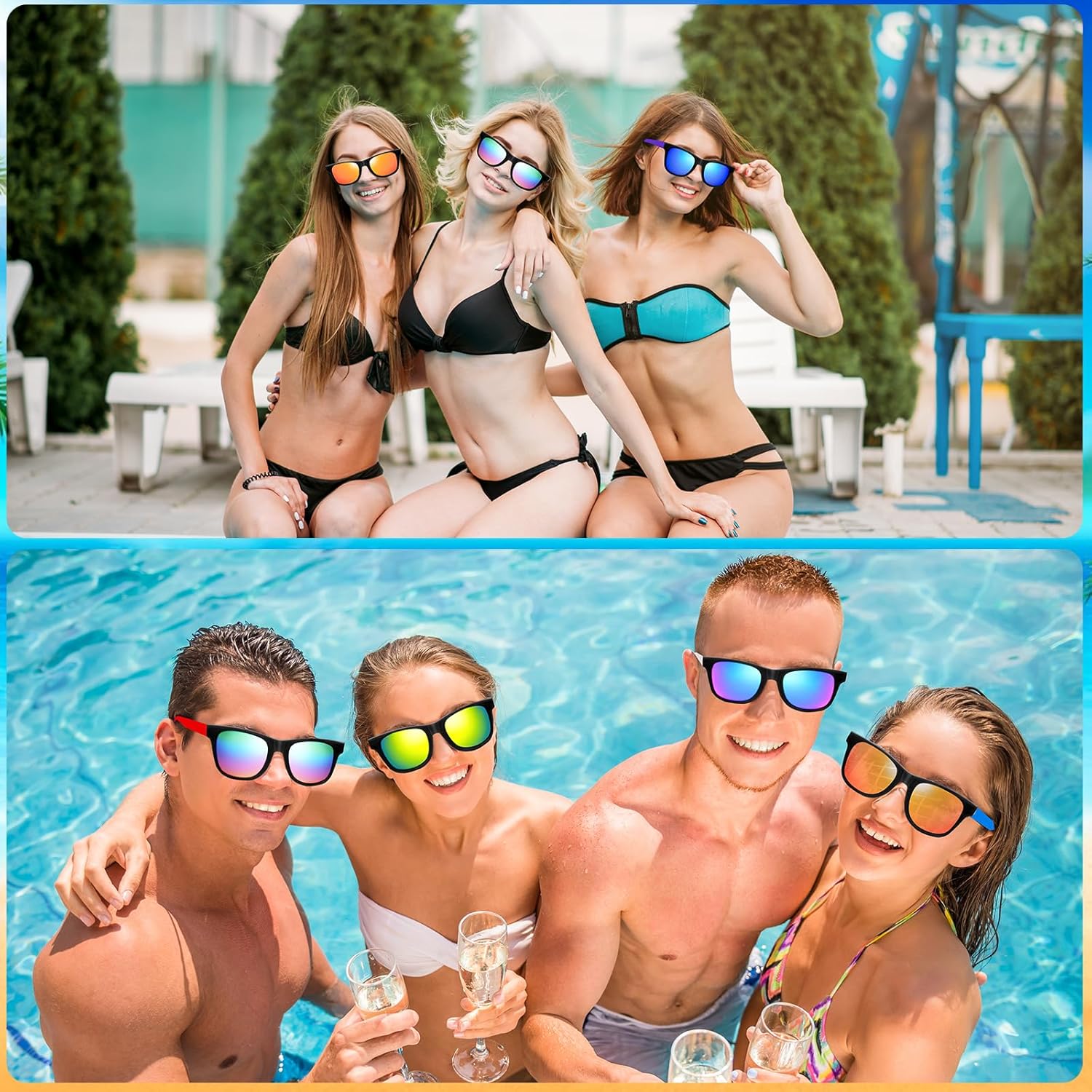 64/120 PCS Sunglasses Party Favors Bulk,Neon Sunglasses with UV Protection for Adults Kids Boys Girls Pool Beaach - Image 5