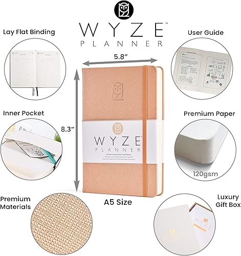 Miniatura 1 de Wyze Planner - Planificador de objetivos para 6 meses. Aumenta la productividad y logra objetivos personales y comerciales. Organizador de diario