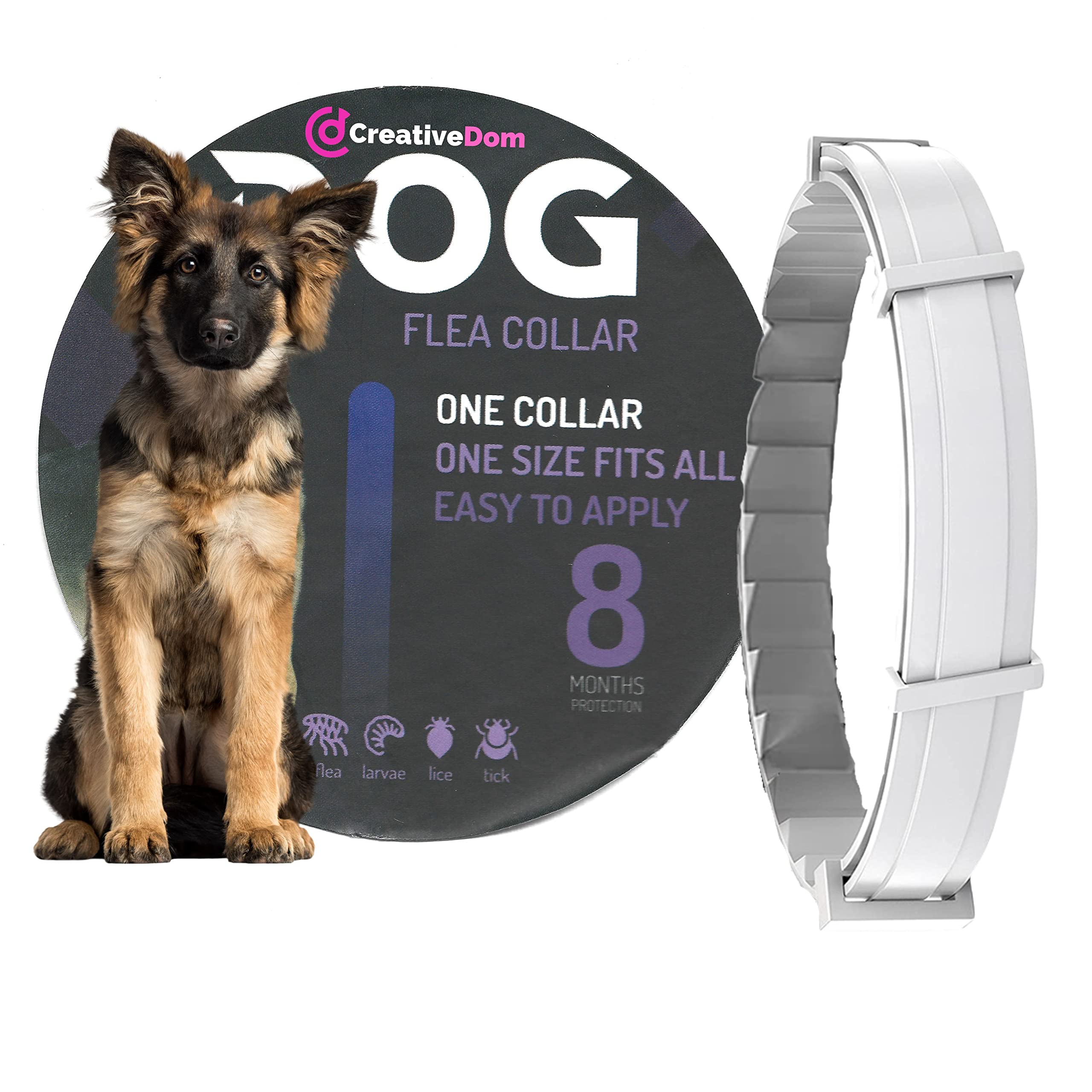 Collar Antiparasitario para Perros Grandes antipulgas garrapatas para Perros, Collar antipulgas, antipulgas Natural para Perros pequeños, medianos y Grandes