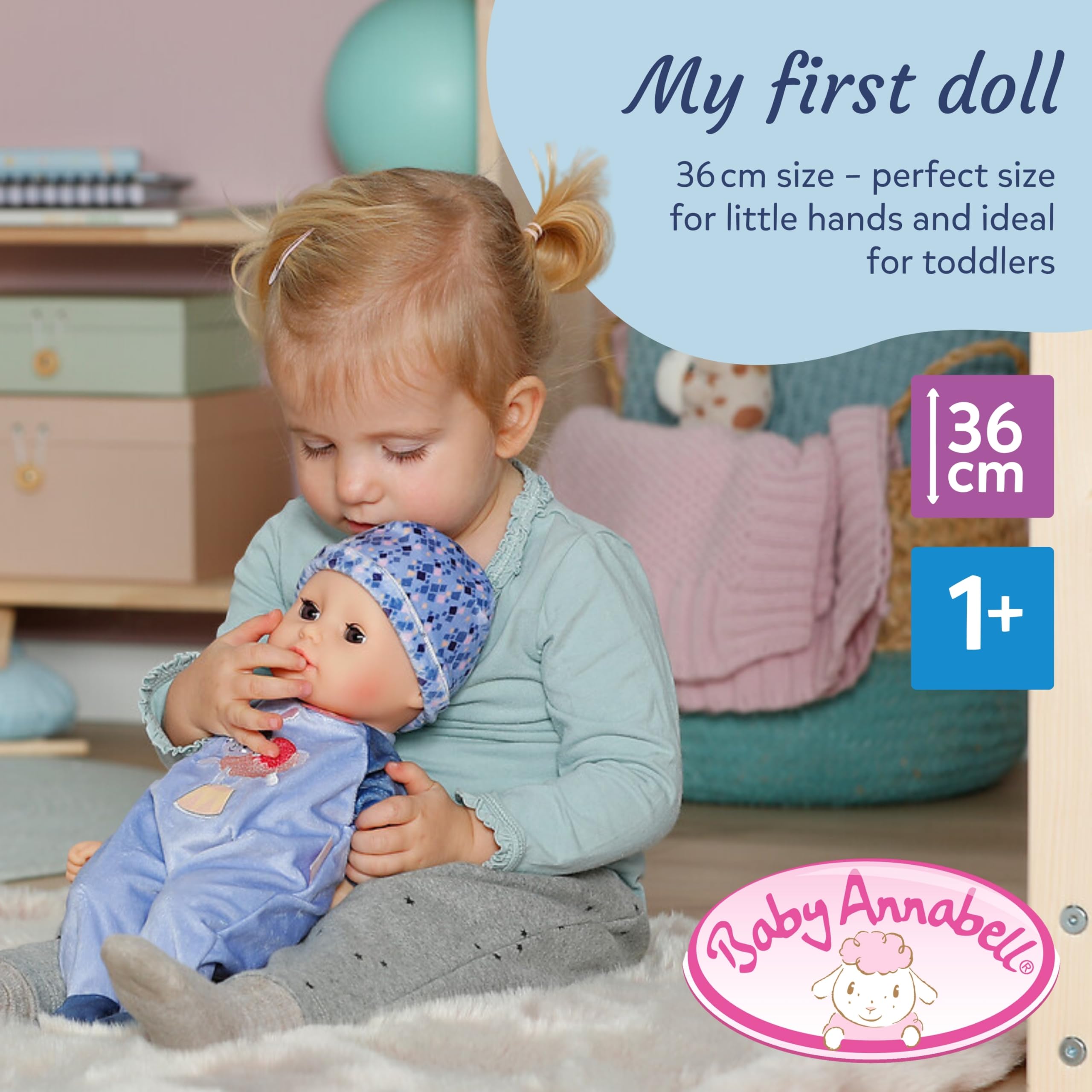 Baby Annabell Alex soft 36cm baby doll with Sleeping Eyes - Incl. bottle, hat & romper - First doll suitable for Children Aged 1+ - Image 3