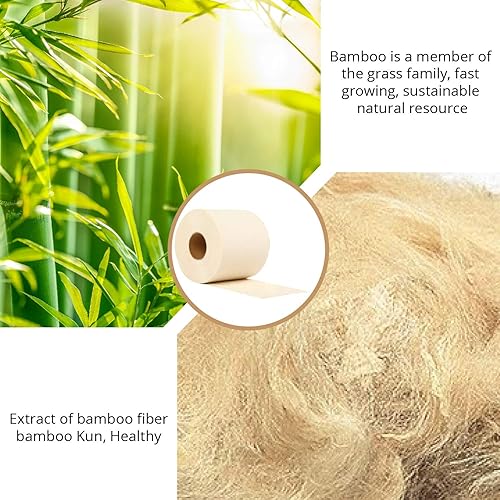 Miniatura 7 de Elvissmart Papel higiénico de bambú ultra suave, 20 megarrollos  60 rollos regulares, 250 hojasrollo, 5000 papel de baño total