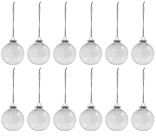 Creative Hobbies Clear Plastic Ornament Balls, Open Front with Flat