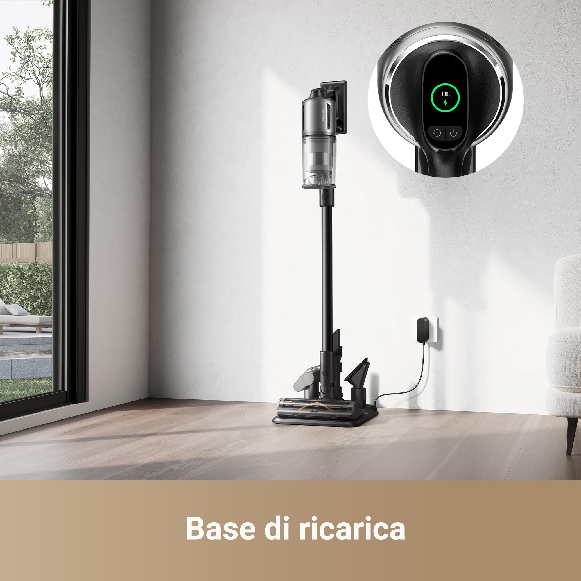 DREAME Z30 Aspirapolvere Senza Fili, Scopa Elettrica Senza Fili, Aspirazione da 28,000PA/310 AW, Autonomia 90 Min, Rilevamento Automatico Sporcizia, Regolazione Automatica dell'aspirazione