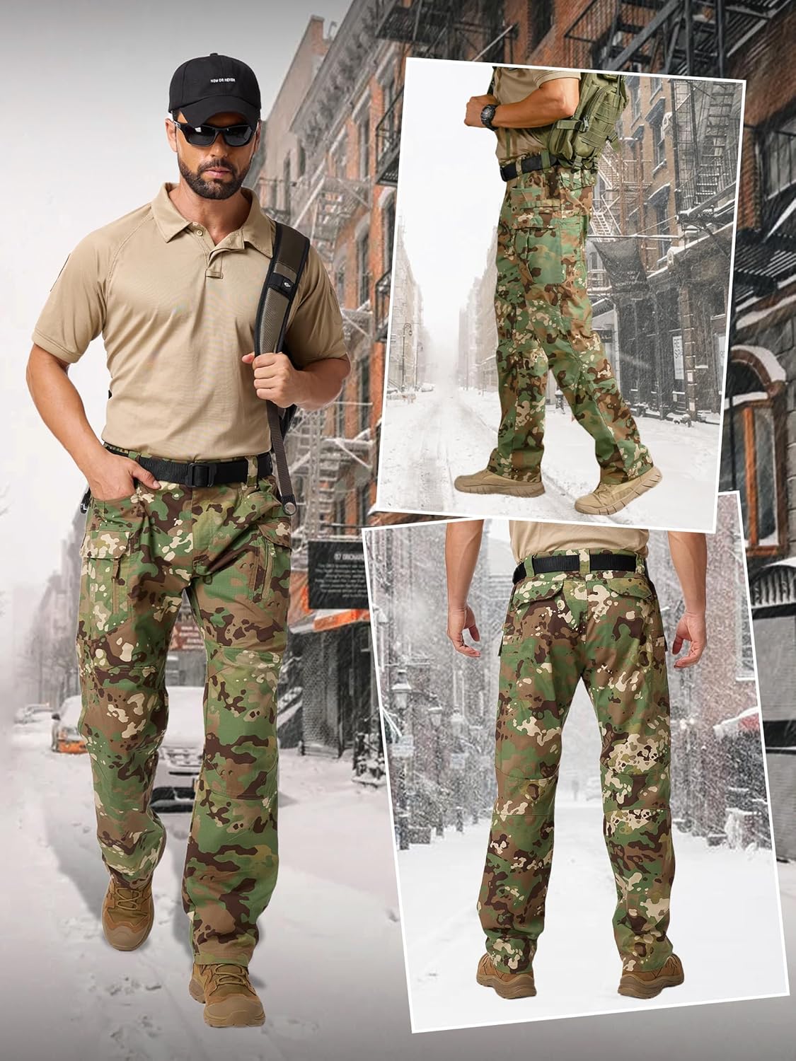 Men's Fleece Lined Tactical Pants Insulated Winter Cargo Thermal Work Pants Mens Snow Hiking Pants for Cold Weather - Image 2