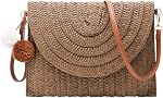 Sac à bandoulière pour femmes Sac à bûcher de paille Purse mode dames Crossbody Sacs Summer Beach Woven Envelope Bag