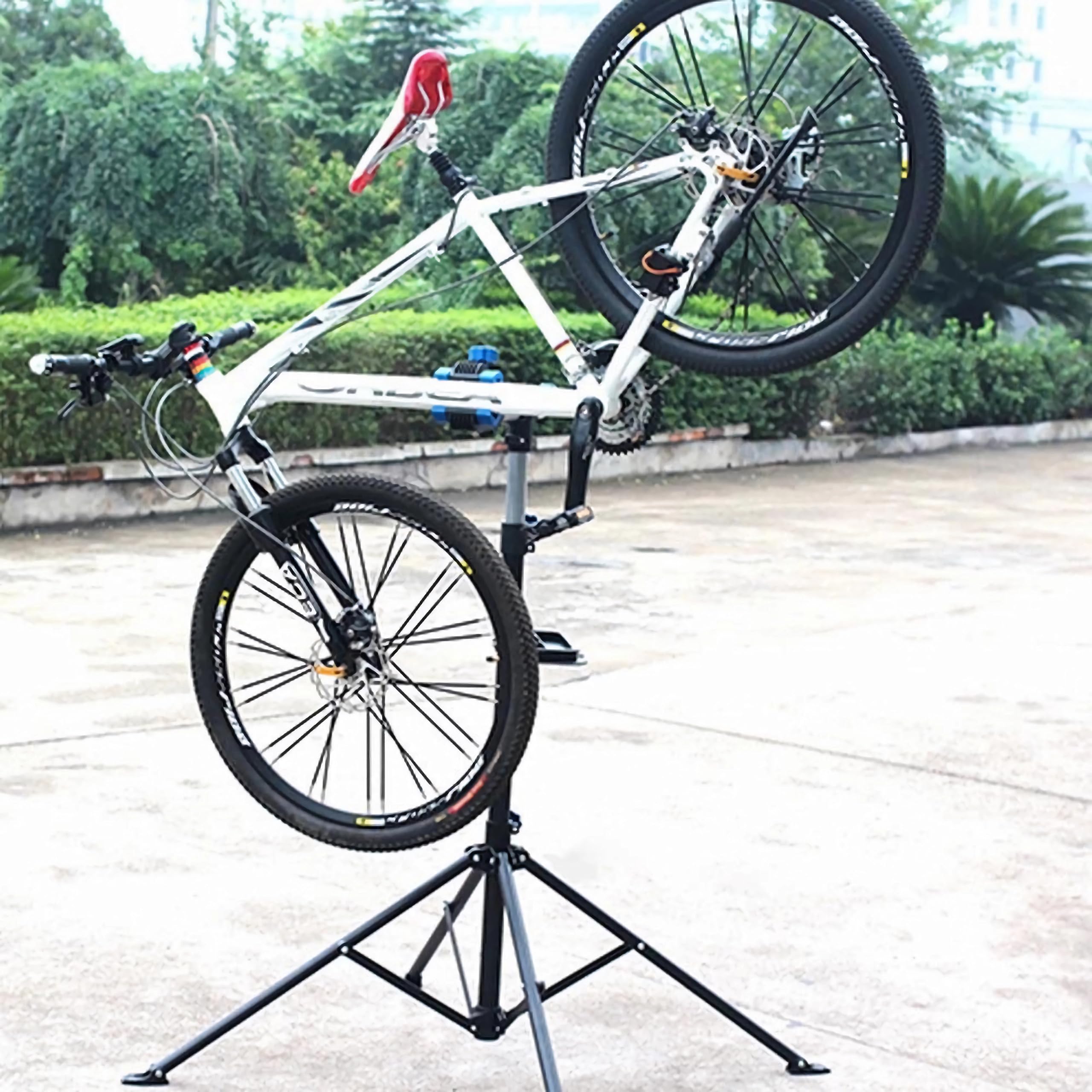 Retoo Fahrradmontageständer für Fahrräder, bis 30 kg, höhenverstellbar 108-190 cm, stabiler Montageständer für Mountainbike & E-Bike, Montageständer, Fahrradhalter für Garage & Haus, Schwarz