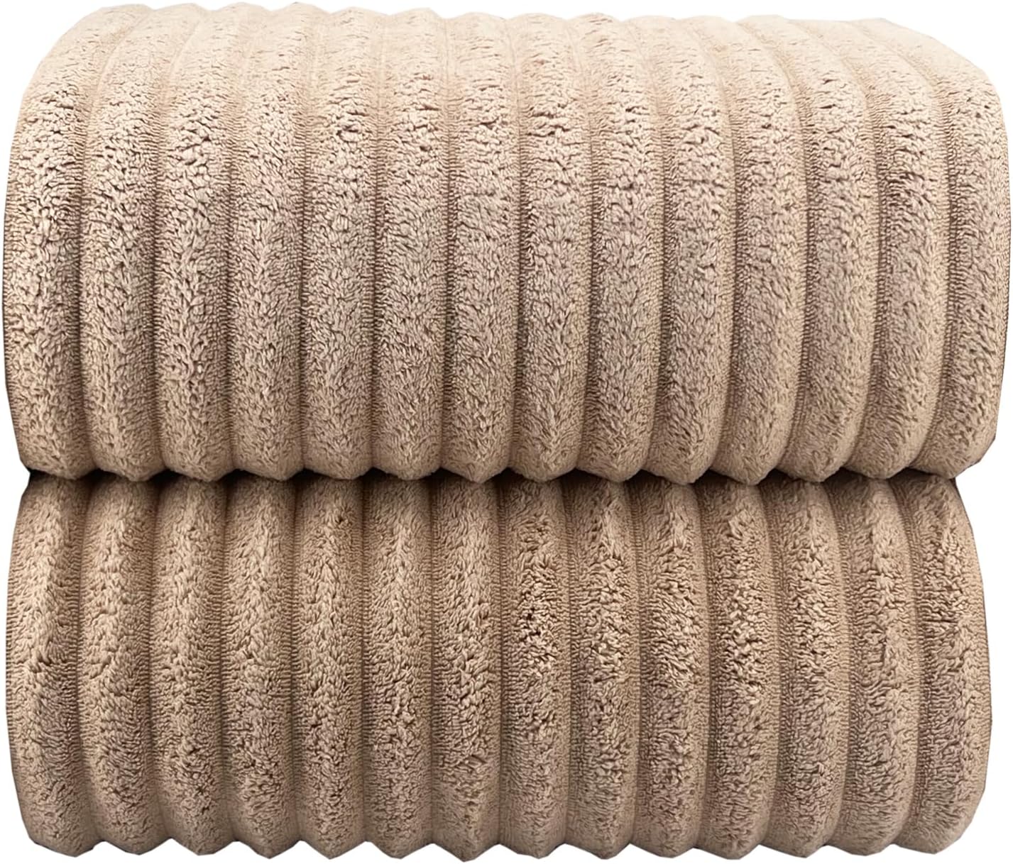 YTYC 39x78 Inches Oversized Bath Sheets Towels Set Large Shower Towels for Bathroom Luxry Plush Super Soft Absorbent Stripe Hanging Loop Microfiber 80% Polyester (Dark Green, 6PCS)