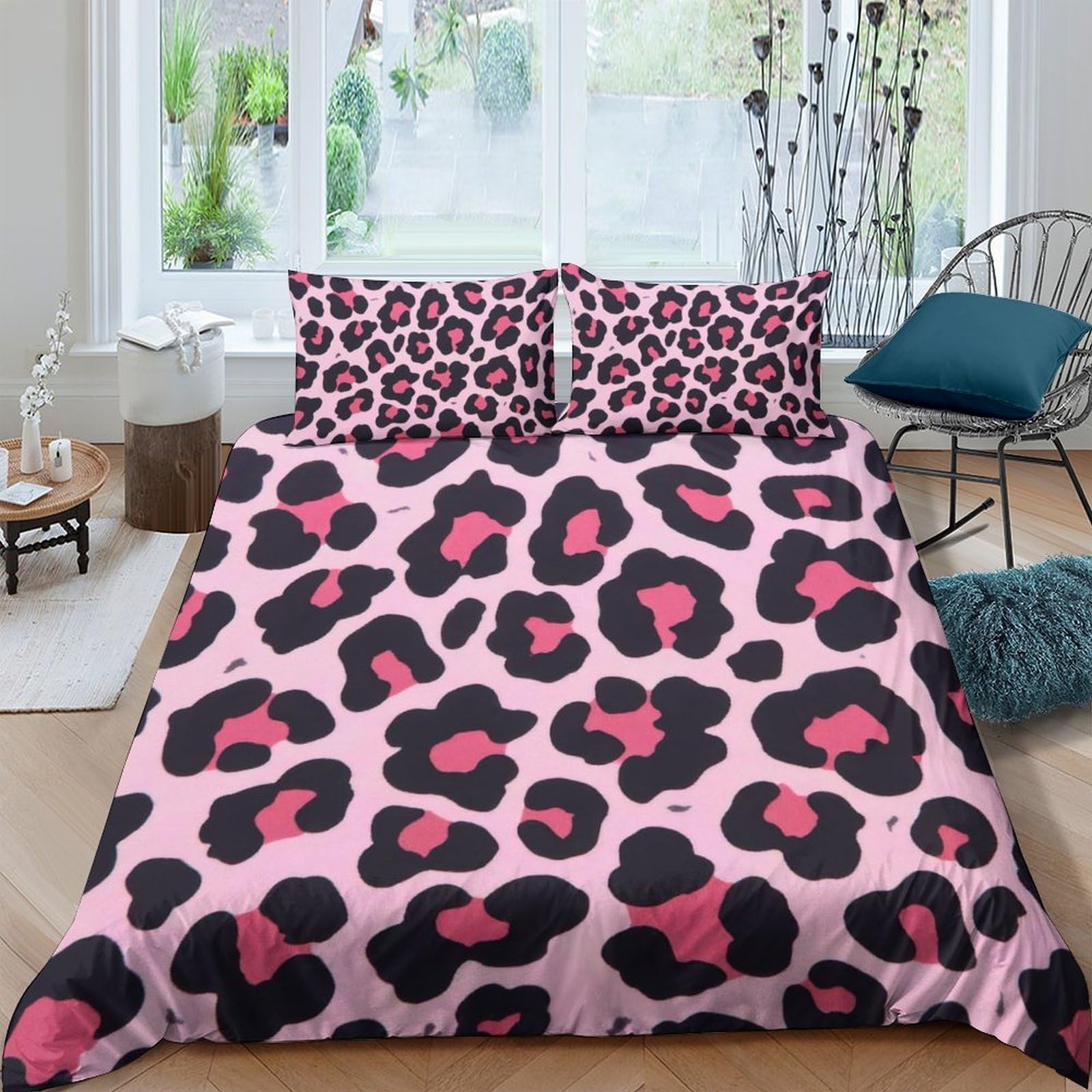 Ctjqhvkz Style-8 3D Printed Pink Leopard Fitted Sheet Microfiber Soft Animal Print Bed Sheet For Bedroom Dorm Mattress Cover Decor Single（135X200cm）