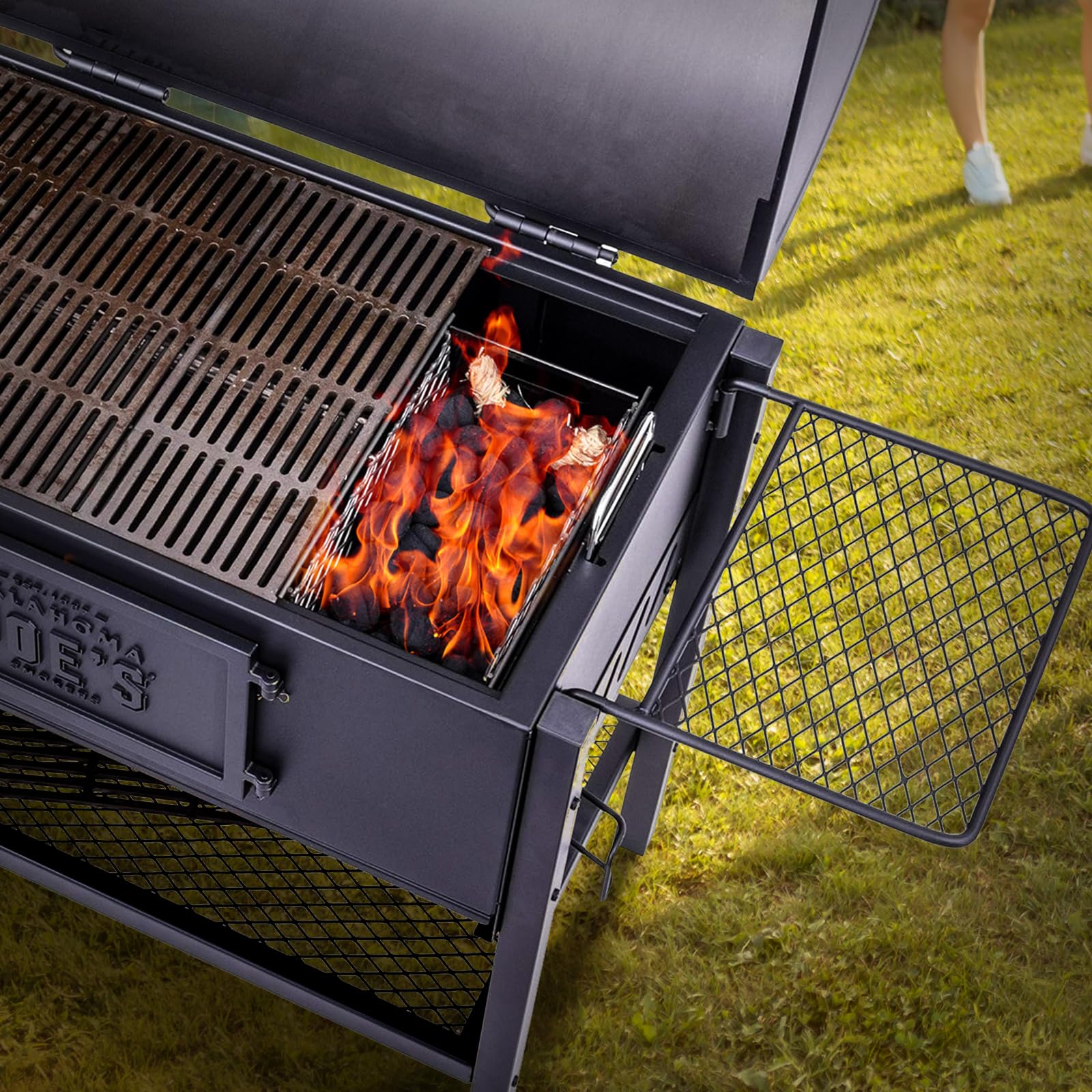 AjinTeby Charcoal Grill Smoker Box & Basket for Oklahoma Joe's