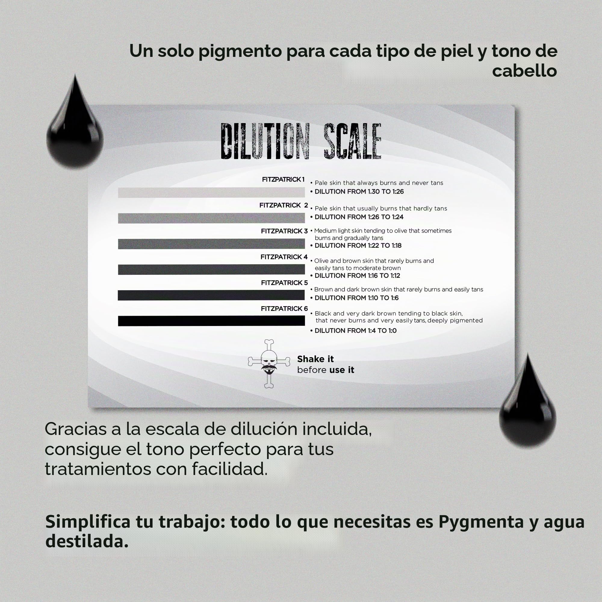 Kit Tinta y pigmentos para la micropigmentación capilar del cuero cabelludo, pigmento permanente, conforme a Reach. Compatible con todas las máquinas de micropigmentación.