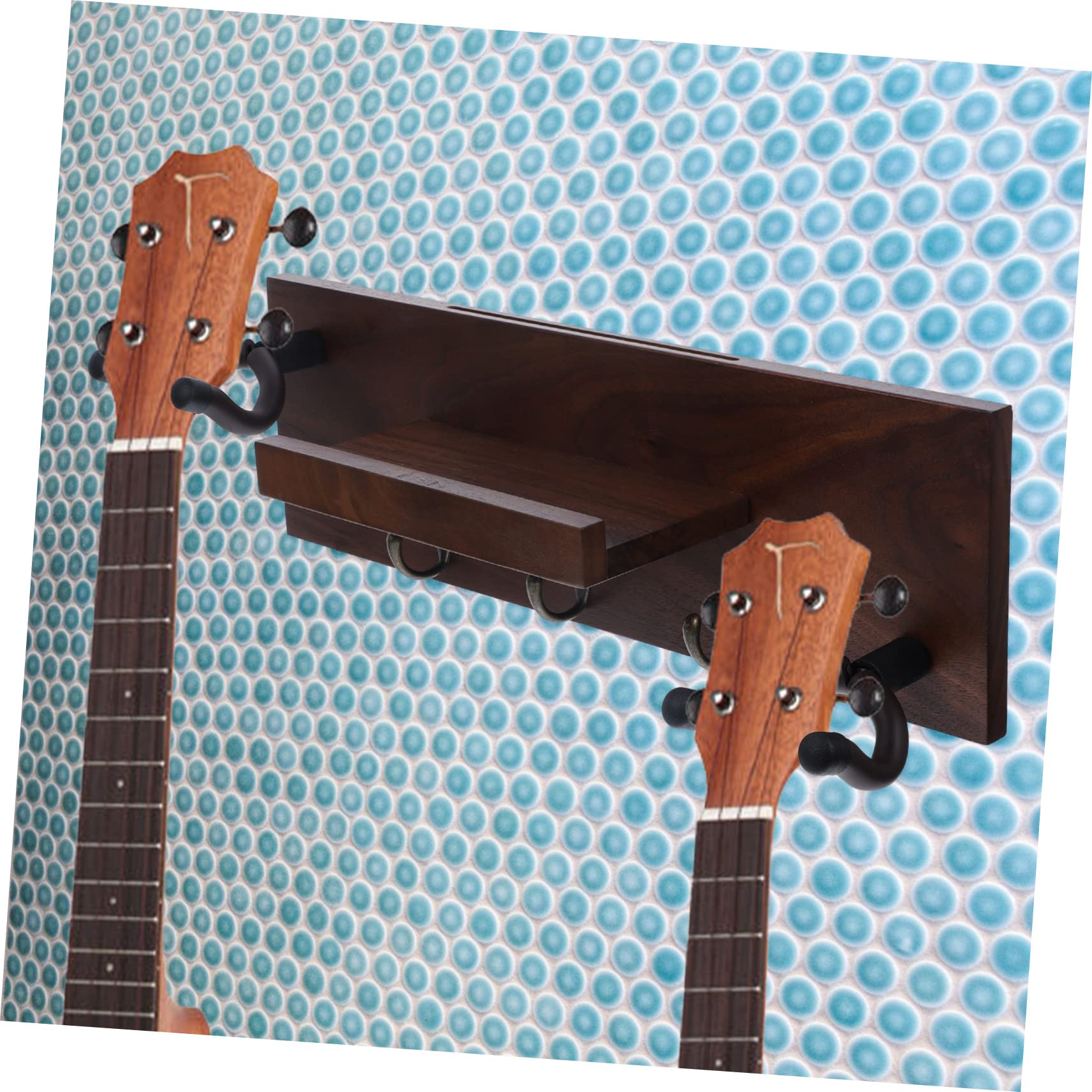UPKOCH Supporto Chitarra da Parete in Legno e Metallo, Gancio Stabile per Chitarra Elettrica e Skateboard, Protegge la Finitura senza Lasciare Segni