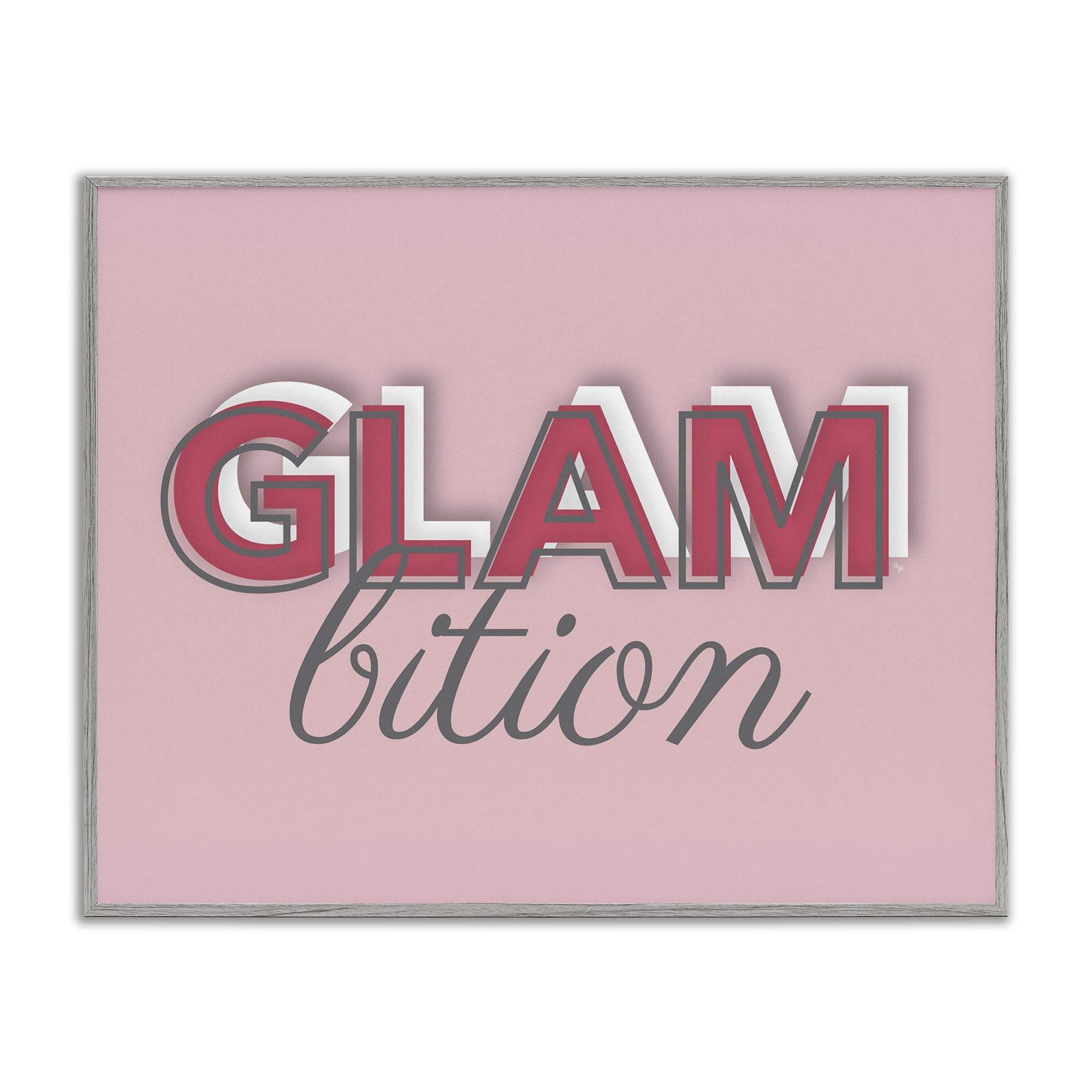 'Chic Glambition Typography Trendy Fashion Text'| Framed Giclee Art