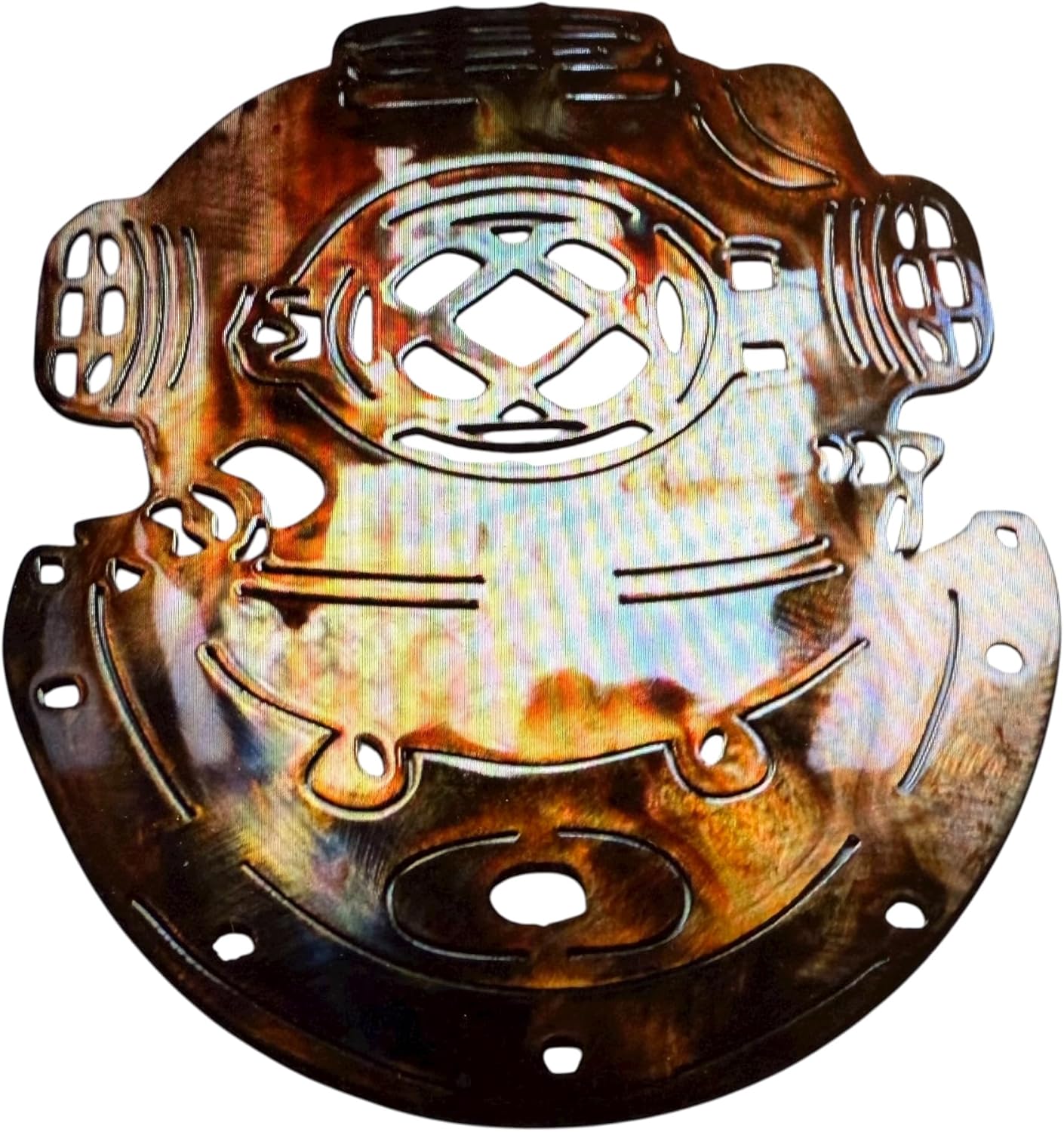 Vintage Style Dive Helmet Metal Wall Art Decor 13 1/2" tall x 9" wide or 19 1/2" tall