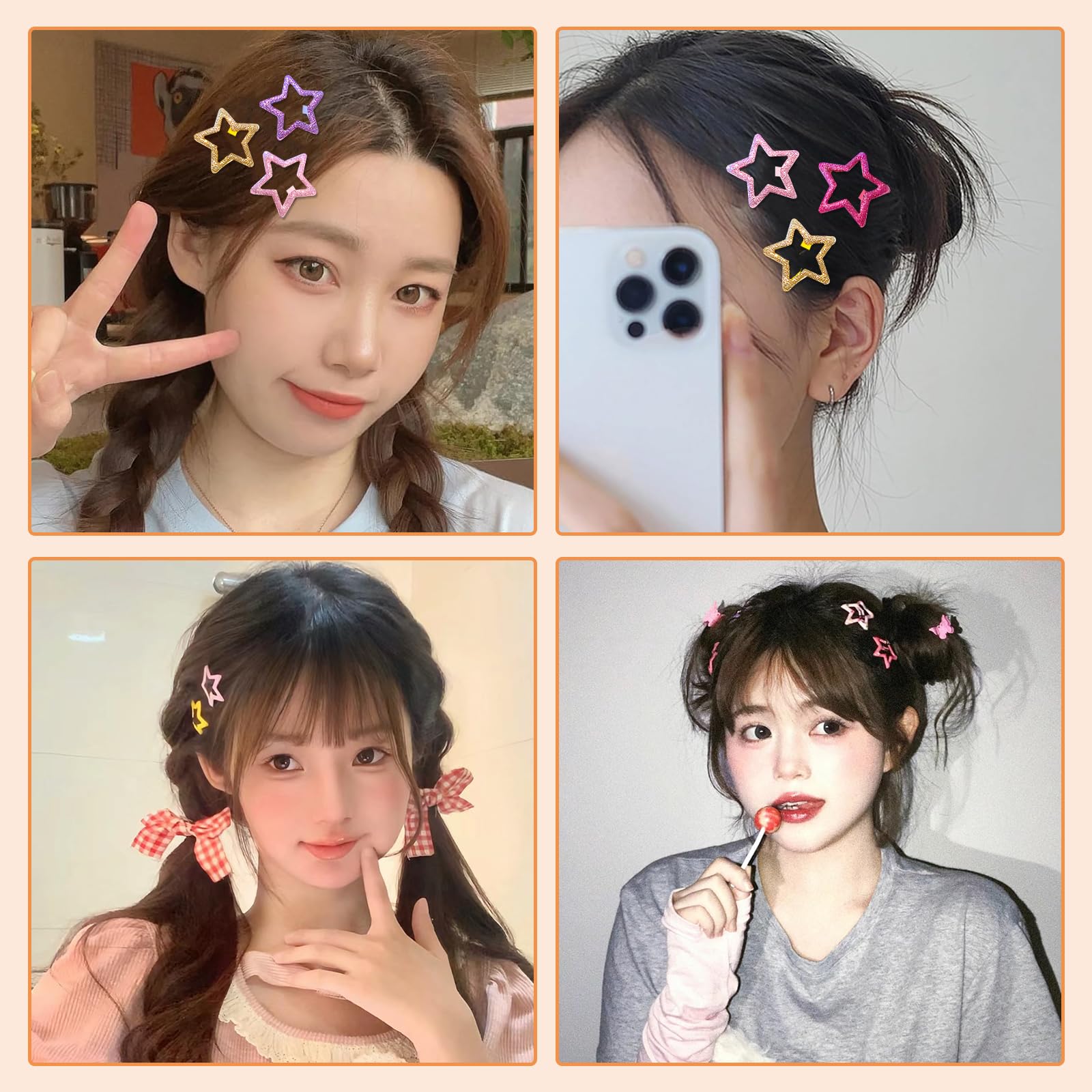 Amazon | Doyime ヘアピン 星 ヘアクリップ (10本セット) 前髪クリップ 