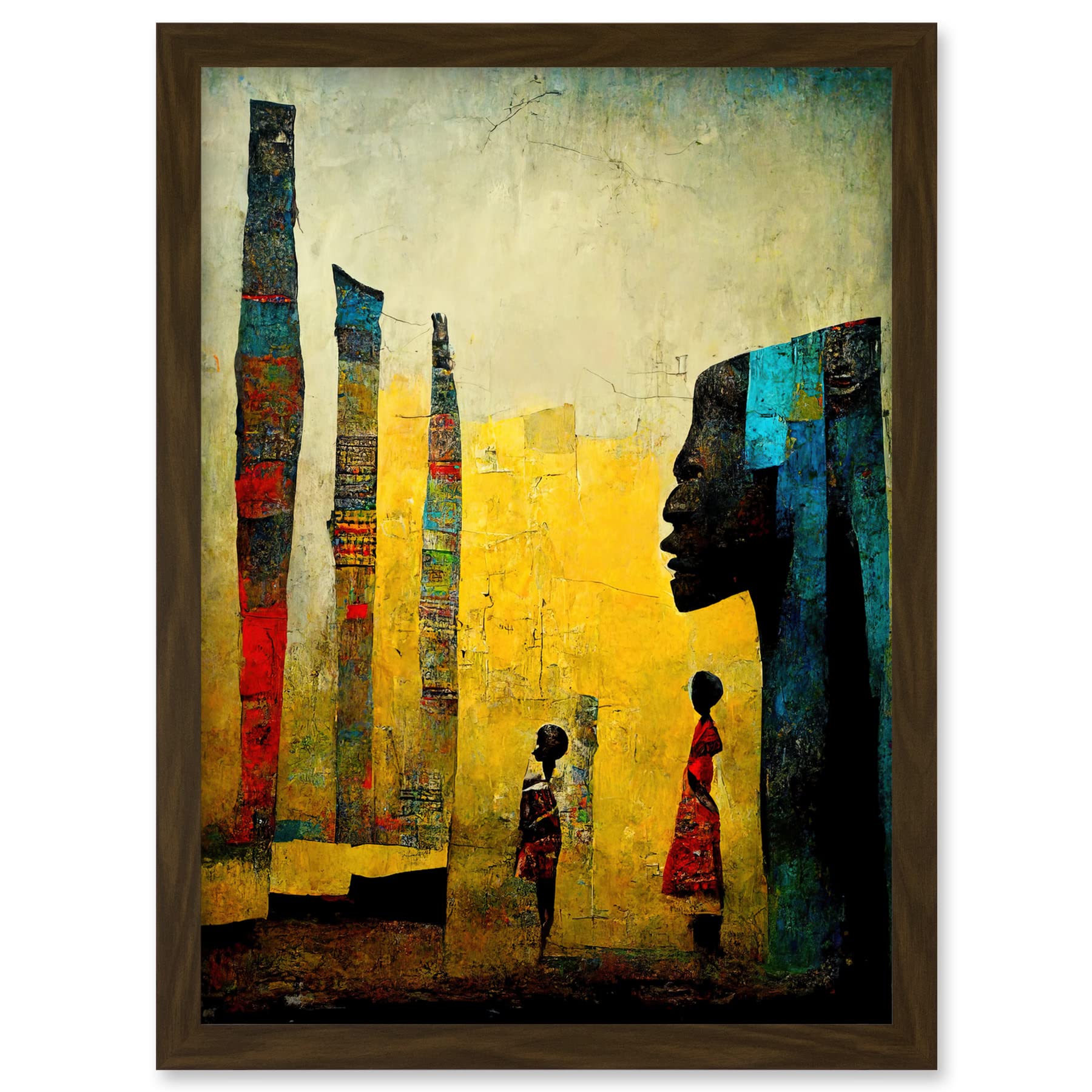 Doppelganger33 LTD African Art Modern Bright Abstract Artwork Framed A3 Wall Art Print