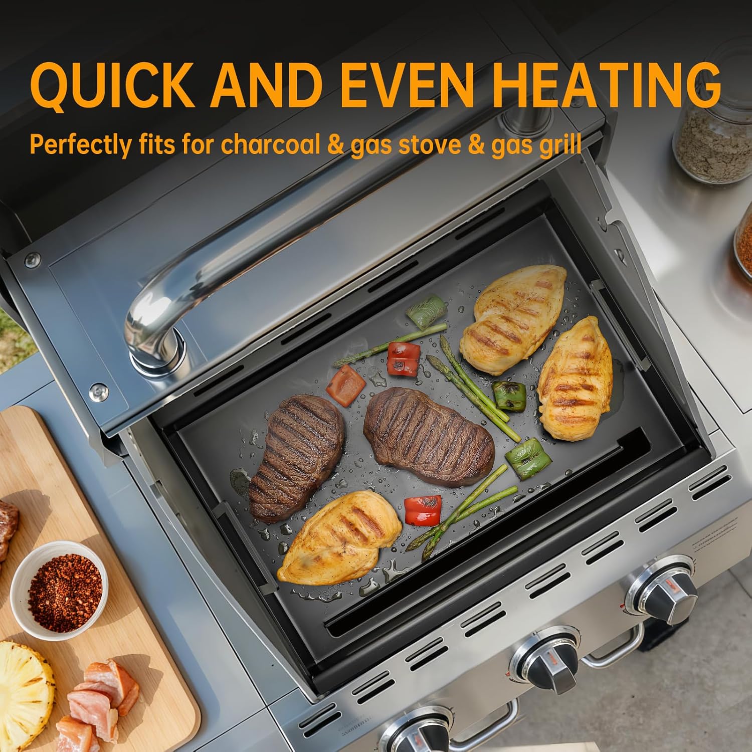 Full-Size Grill Griddle Replacemnet For Broil-Mate and Broil King Baron 540,590 590-S,9235-24,31.1 inch Large Griddle Replace for Huntington Grill Parts