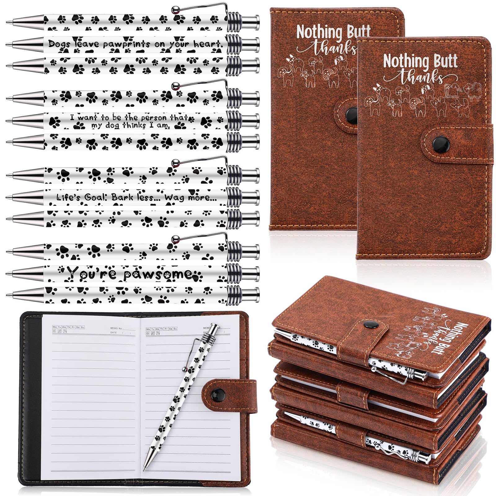 Carnet de notes vétérinaire couverture cuir écriture fluide avec stylo