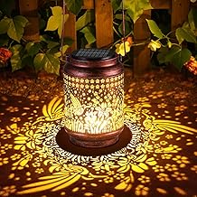 KOOPER 2 Pack Solar Lanterns Outdoor Waterproof Christmas Gifts for Women Mon Grandma, Upgraded Hummingbird Hanging Solar Lantern Lights Outdoor, 2 Modes Metal Outdoor Decoration for Yard, Patio
