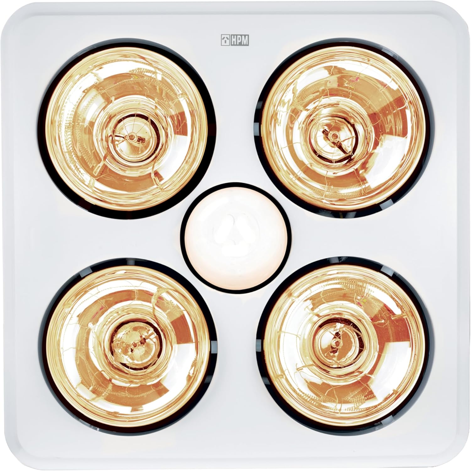 HPM Ducted Bathroom Heater 3-in-1 Fan, Light and 4 Heat Lamps, White ...