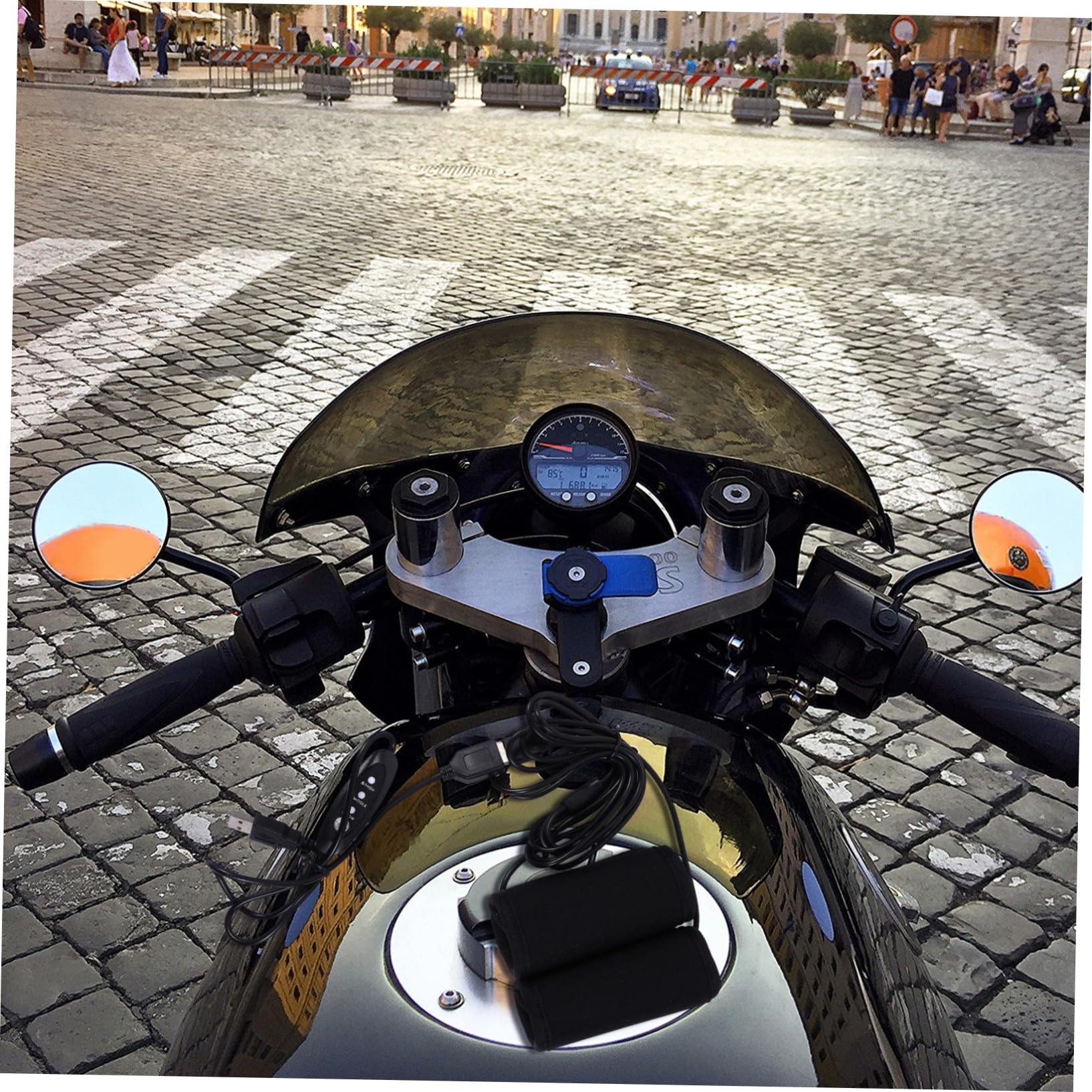 BESTonZON Motorradgriffheizung Beheizter Lenkereinsatz Thermoabdeckung Handwärmer Für Lenker Pads Mit Usb Temperaturregelung Winterhandschutz