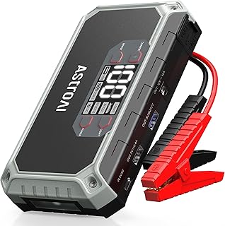 AstroAI Car Jump Starter, 2000A 12V 8-in-1 Battery Jump Starter, Up to 7.0L Gas & 3.0L Diesel Engines, Intuitive LED Screen, Quick Charge 3.0 Power Bank with Cigarette Adapter, Jumper Cable