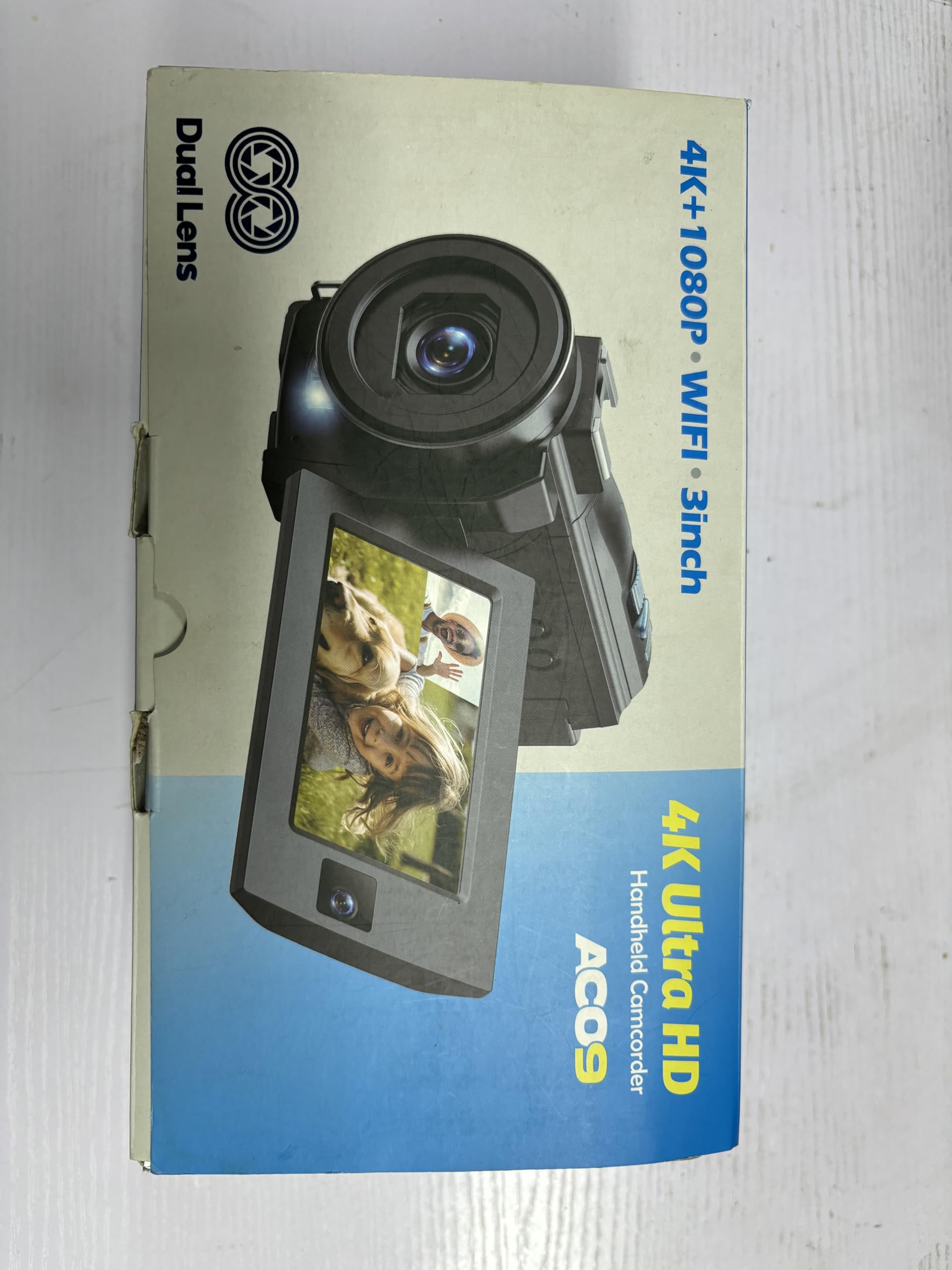 Camcorder Video Camera 5K, Dual Lens Vlogging Camera for YouTube, 3” 270° Rotatable Touchscreen WiFi 56MP Night Vision Cam Corder with 64GB SD Card, Microphone, Tripod, Stabilizer, Remote, Batteries