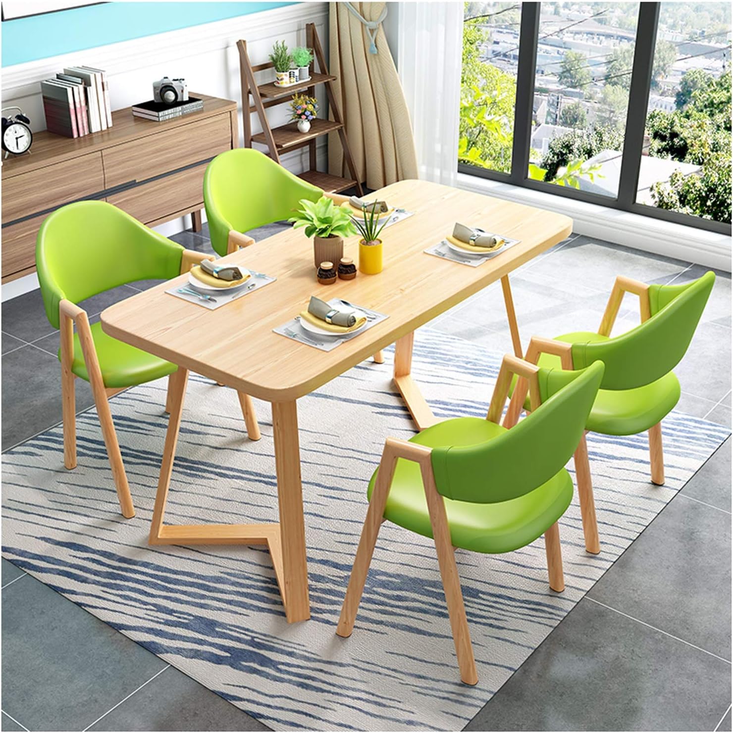 Table and Chair Set Coffee Shop Kitchen Living Room Modern Leisure Area Library Cinema Ice Cream Shop (Color : B)