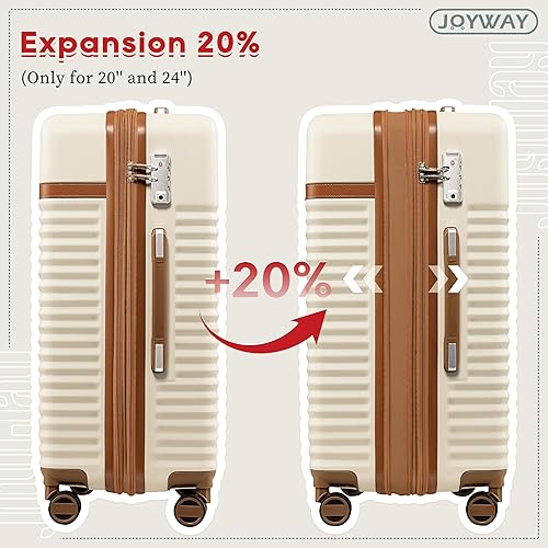 Miniatura 2 de Joyway Luggage 20 Inch Carry On Luggage Sets, Expandable Suitcase Set with Spinner Wheel and TSA Lock, Hard Shell 3 Piece Luggage Sets for Travel