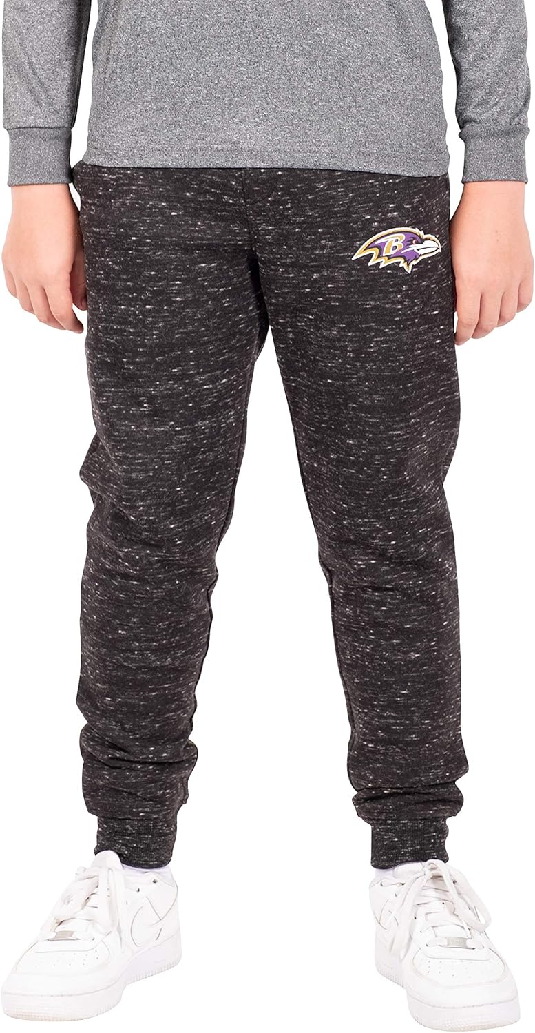 Ultra Game Boys' NFL Black Snow Fleece Jogger Sweatpants