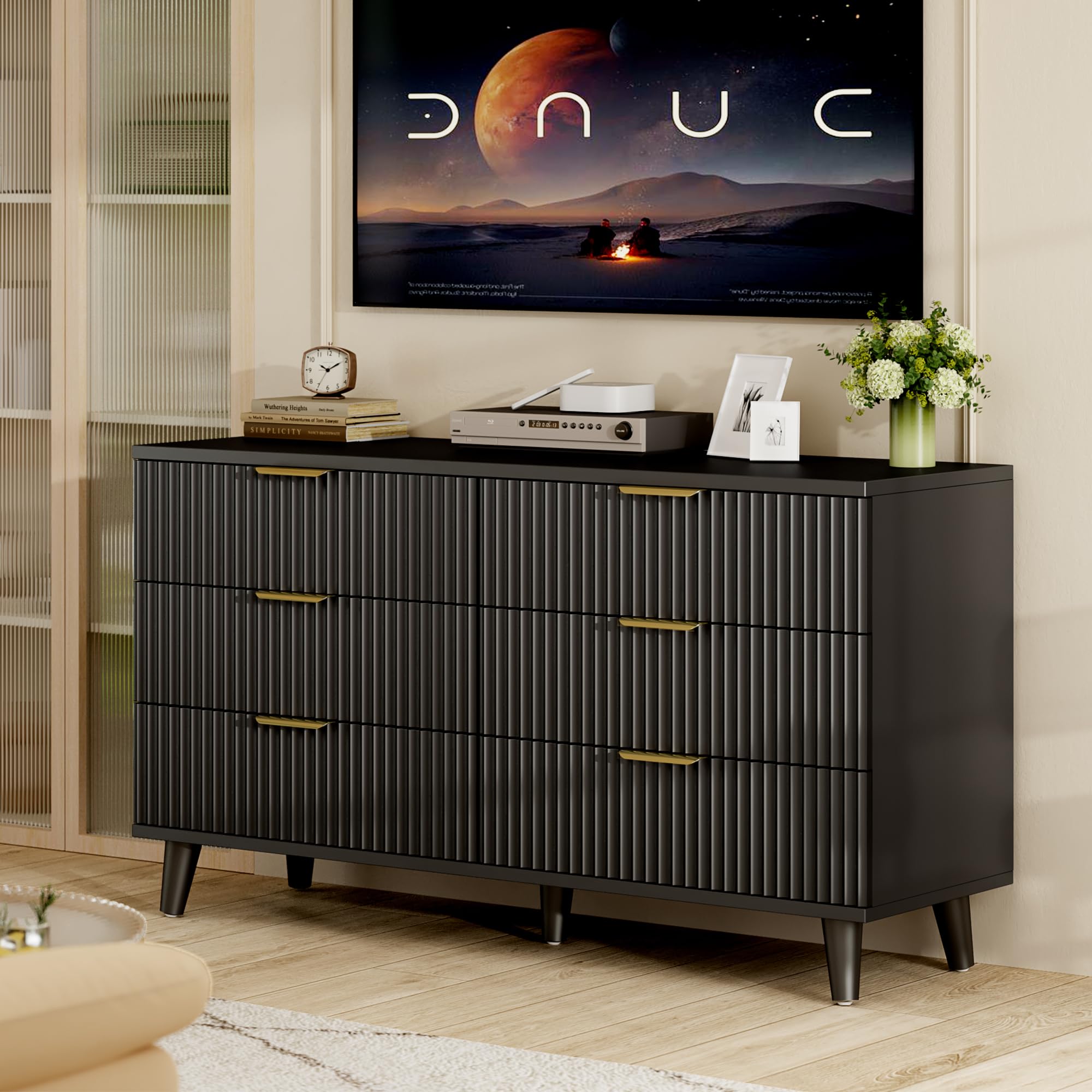 long dark dresser Alisdair Dark Brown Dresser