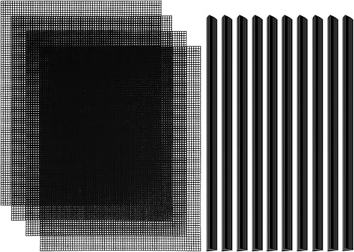 4 hojas de malla de plástico para bordado, pantalla divisora de pecera, malla para manualidades, 10 barras de encuadernación, barras deslizantes