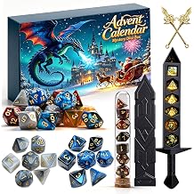 DND Advent Calendar 2026 Mystery Dice Set, Halloween Party Favors Gifts for Adults Teens Dungeons and Dragons Role Playing Table Game 24 Days Vacation Surprise Calendars