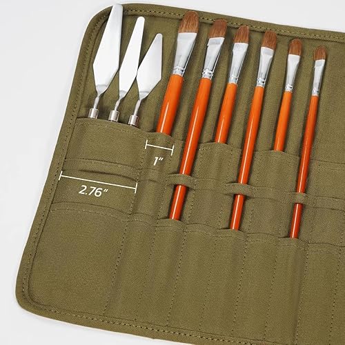 Miniatura 6 de ECHSRT Soporte para pinceles de pintura, estuche enrollable para pinceles de pintura para artistas, acuarela al óleo acrílica, soportes para