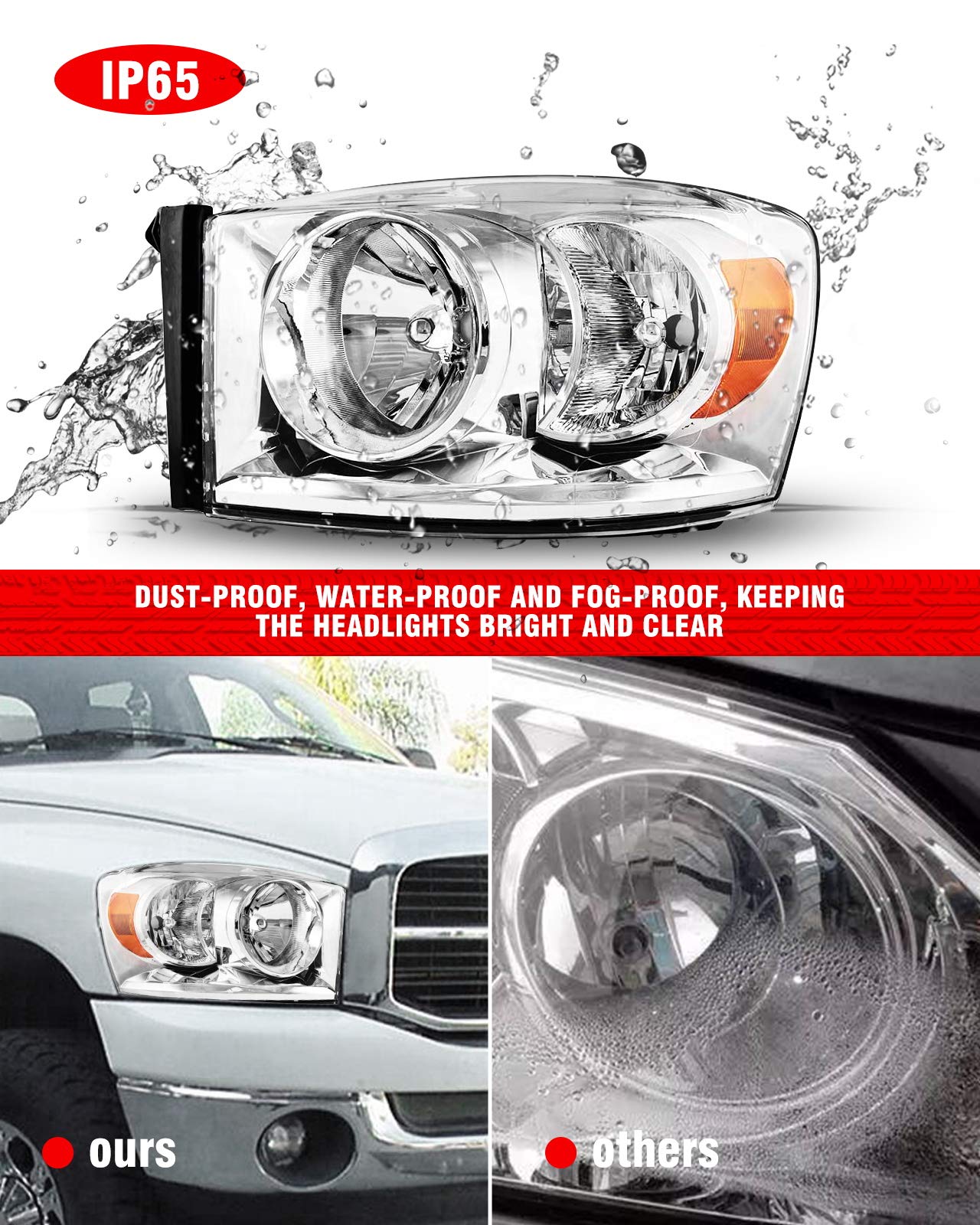 20062009 Dodge Ram Headlight Assembly by ADCARLIGHTS Headlights for