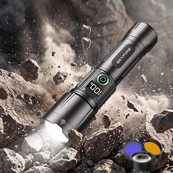 SKYFIRE LED Flashlight High Lumens Tactical with Ignition Lens & Color Lens